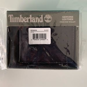 Timberland Brand New Passcase Leather Wallet Black